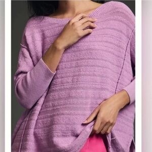 Anthropologie Pilcro Oversized Summer Sweater Tunic Boho Cozy Lilac Purple M